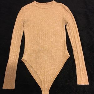Ribbed Yellow long sleeve bodysuit